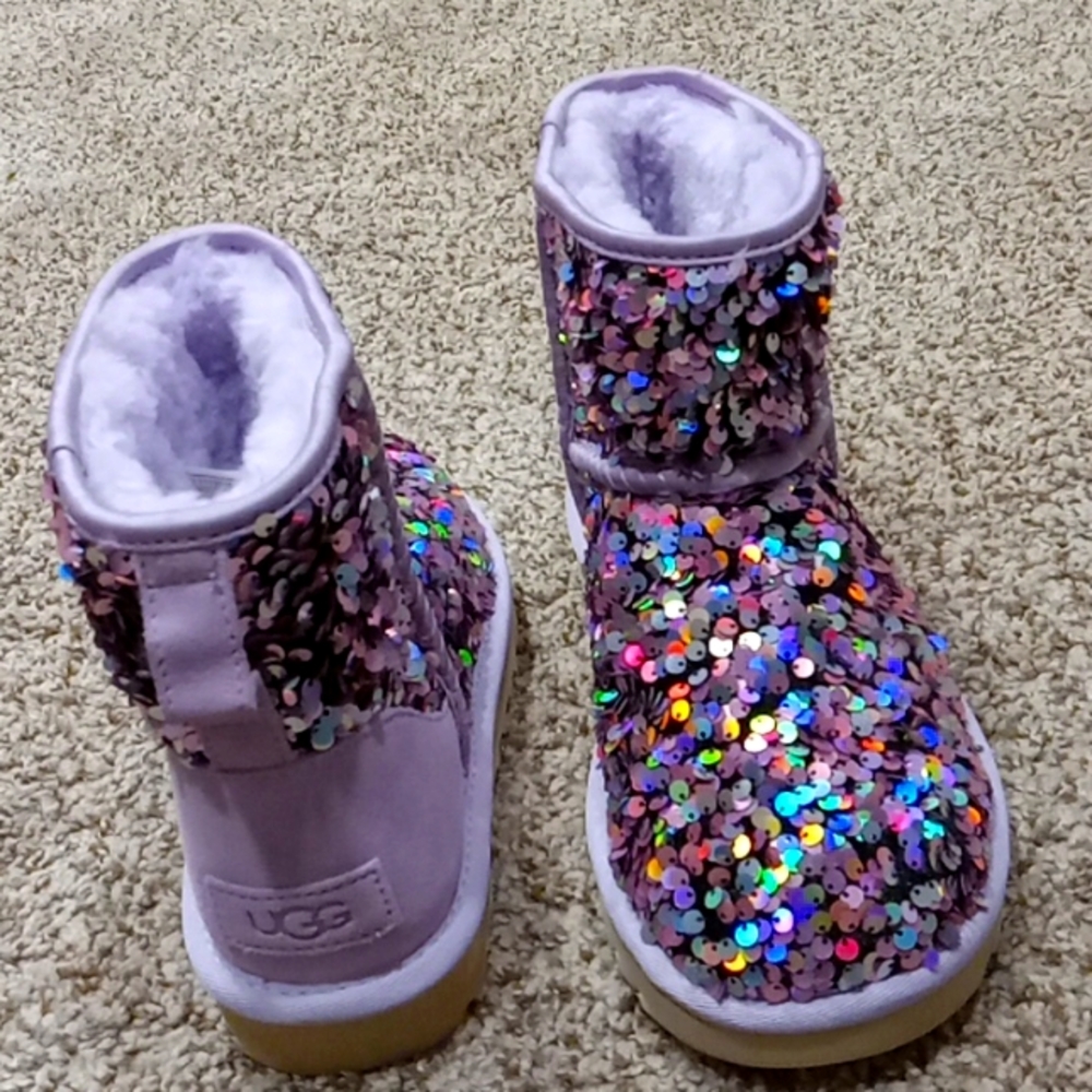 Ugg  Purple Glitter Boots 💜
